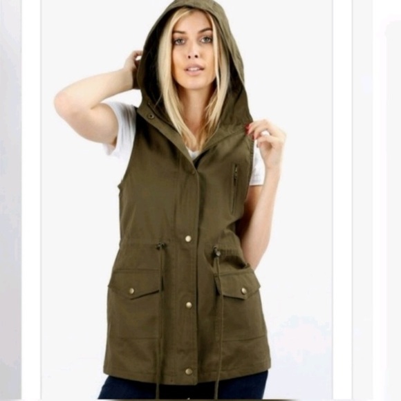 💓 New Look Hooded Military Utility Vest (S) - Picture 4 of 10